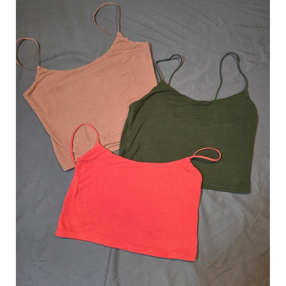 PS Basics by PacSun Cami Tank Tops Women Small Multi Color Good Ribbed Bundle